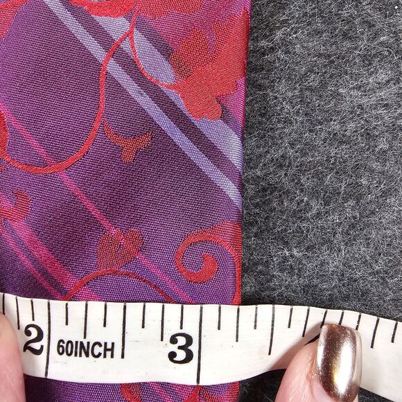 Ted Baker Repp Silk Tie Designer London Luxury USA Stripe 59" Classy Work - Picture 9 of 12